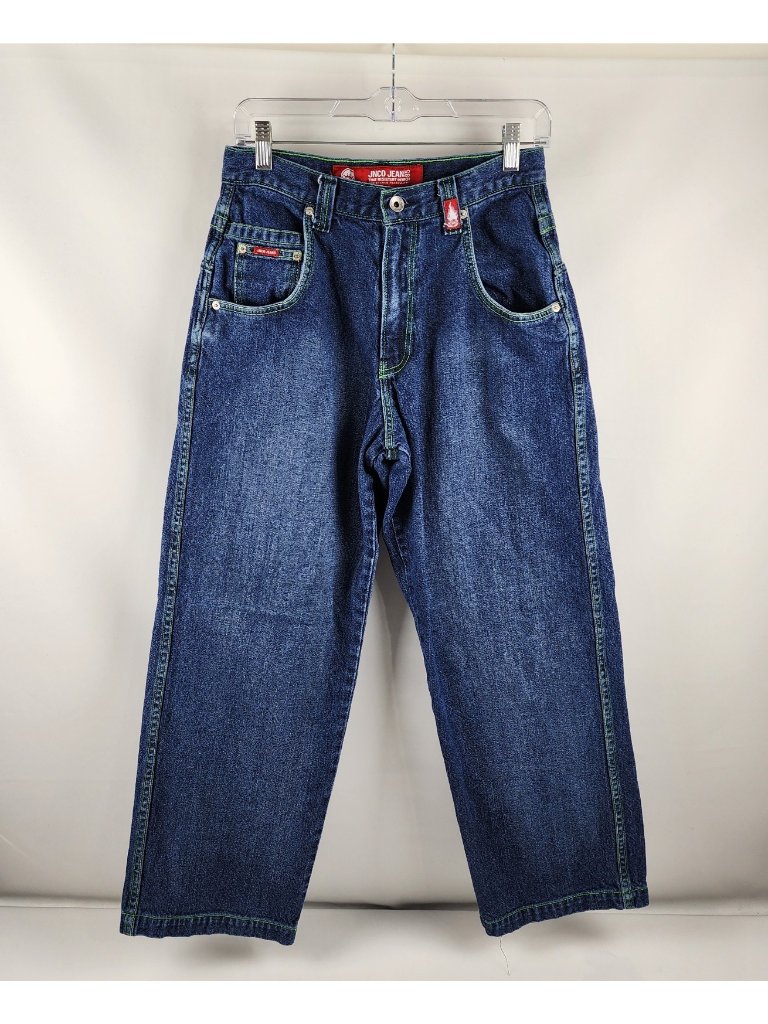 Jnco Jeans 18 Blue Youth Jeans Y2k Hip Hop Vtg Denim Embroidered Eagle 28x29